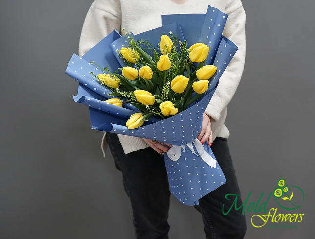 Букет из желтых тюльпанов "На рассвете" Фото